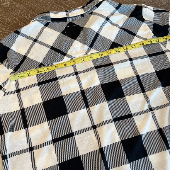 New York Laundry Plaid Button Down Shirt - Black, White, Cream - Picture 6 of 10